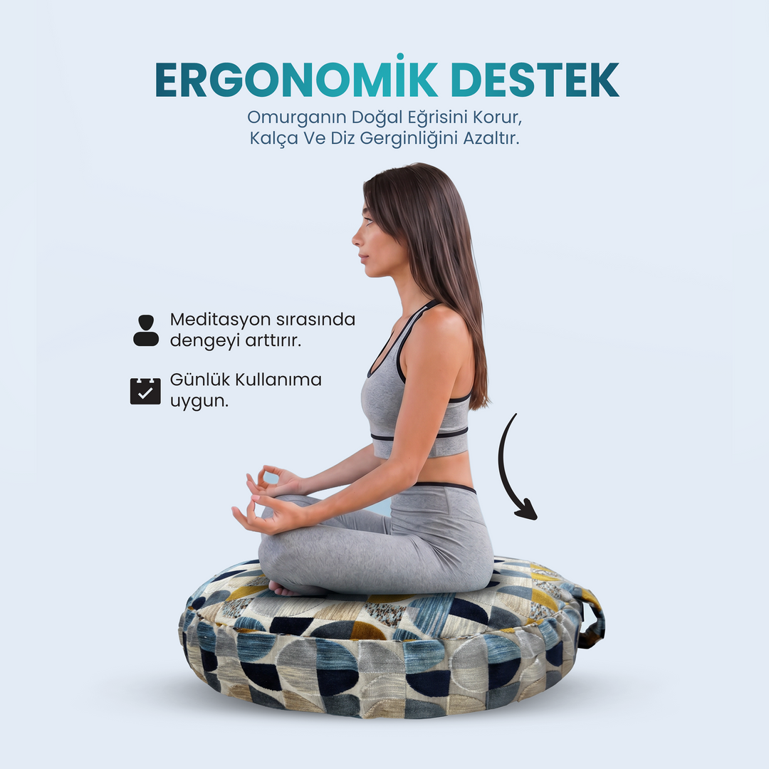 Doğal Karabuğday Kabuğu Dolgulu Meditasyon ve Yoga Minderi – Ortopedik Destekli Oturma Minderi 60 cm (Kopya)