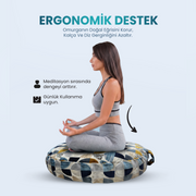 Doğal Karabuğday Kabuğu Dolgulu Meditasyon ve Yoga Minderi – Ortopedik Destekli Oturma Minderi 60 cm