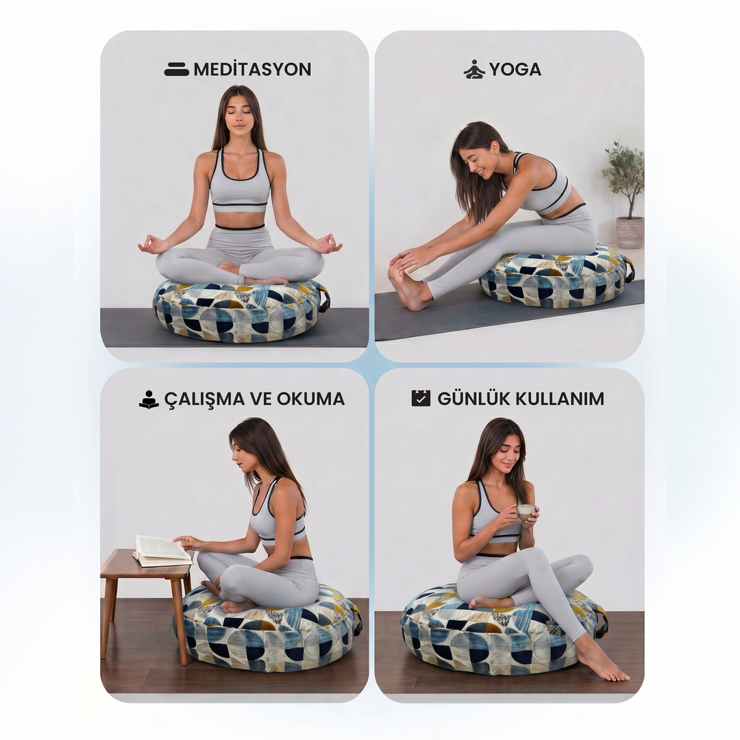 Doğal Karabuğday Kabuğu Dolgulu Meditasyon ve Yoga Minderi – Ortopedik Destekli Oturma Minderi 60 cm (Kopya)
