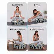 Doğal Karabuğday Kabuğu Dolgulu Meditasyon ve Yoga Minderi – Ortopedik Destekli Oturma Minderi 60 cm