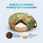 Doğal Karabuğday Kabuğu Dolgulu Meditasyon ve Yoga Minderi – Ortopedik Destekli Oturma Minderi 60 cm