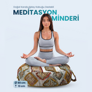 Doğal Karabuğday Kabuğu Dolgulu Meditasyon ve Yoga Minderi – Ortopedik Destekli Oturma Minderi 60 cm