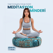Doğal Karabuğday Kabuğu Dolgulu Meditasyon ve Yoga Minderi – Ortopedik Destekli Oturma Minderi 60 cm