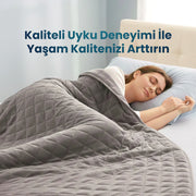 %100 Bambu Kumaş 300 TC %100 Organik Bambu Dolgulu 30 Derecede Yıkanabilir Ağırlıklı Sarılma Battaniyesi Dört Mevsim Kullanılabilir