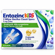 Entozinc Kids Ahududu Aromalı Çinkolu Sıvı Probiyotik- 10Flakon