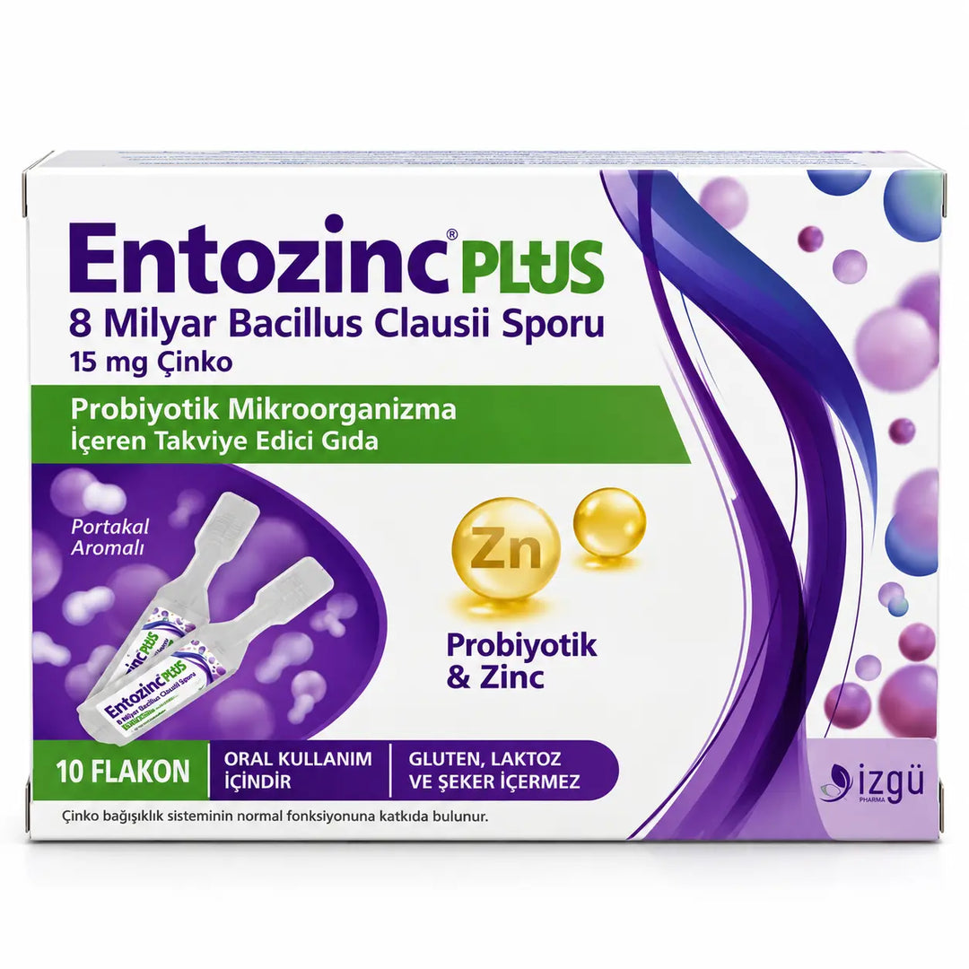 Entozinc Plus Portakal Aromalı Çinkolu Sıvı Probiyotik-10Flakon