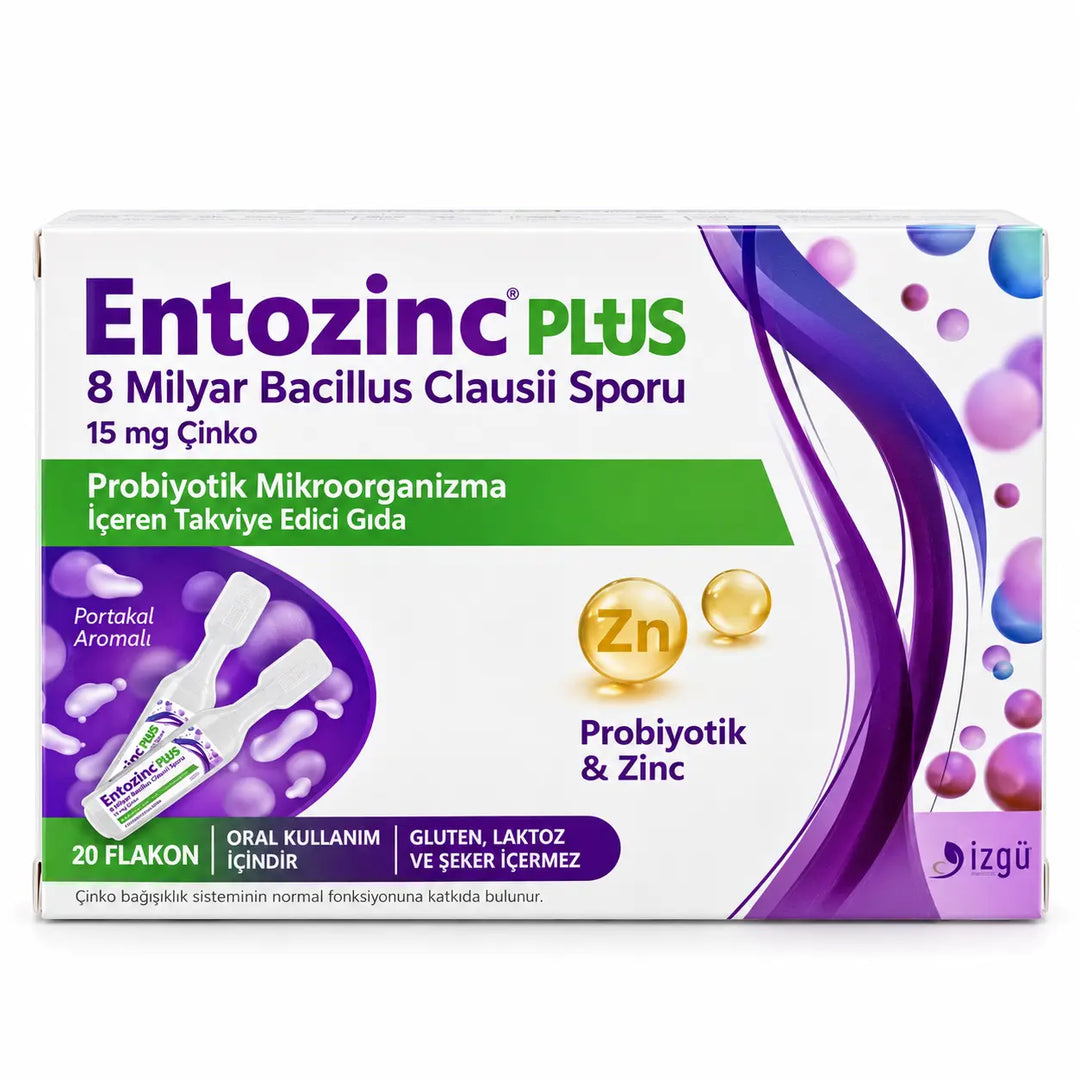 Entozinc Plus Portakal Aromalı Çinkolu Sıvı Probiyotik-20Flakon