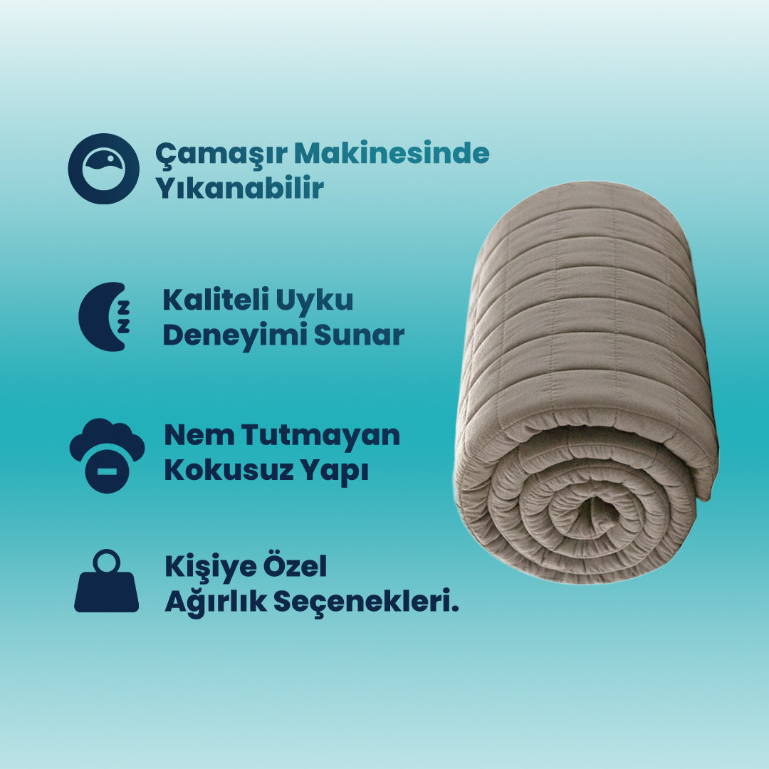 %100 Bambu Kumaş 300 TC %100 Organik Bambu Dolgulu 30 Derecede Yıkanabilir Ağırlıklı Sarılma Battaniyesi Dört Mevsim Kullanılabilir