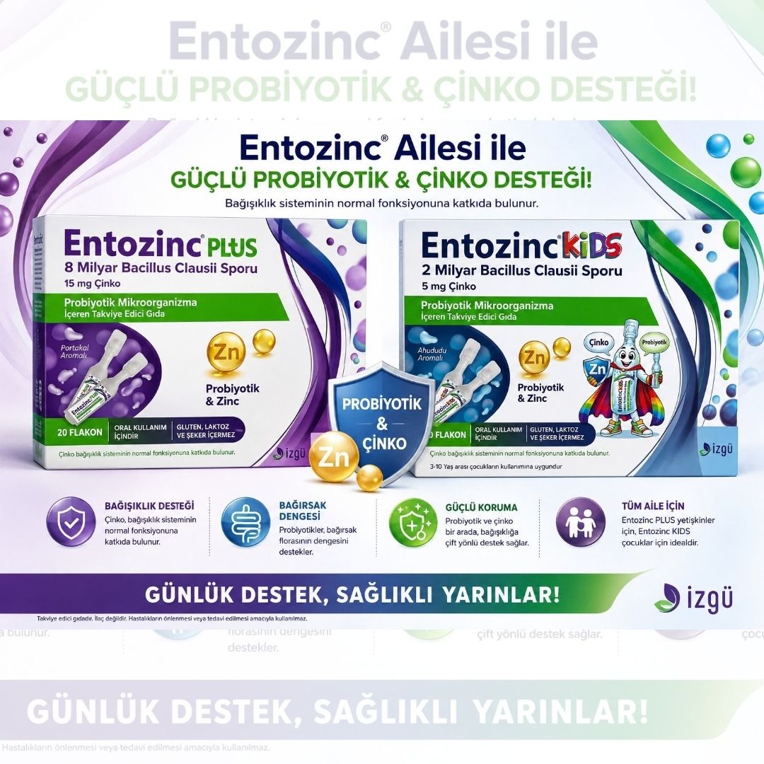 Entozinc Plus Portakal Aromalı Çinkolu Sıvı Probiyotik-10Flakon