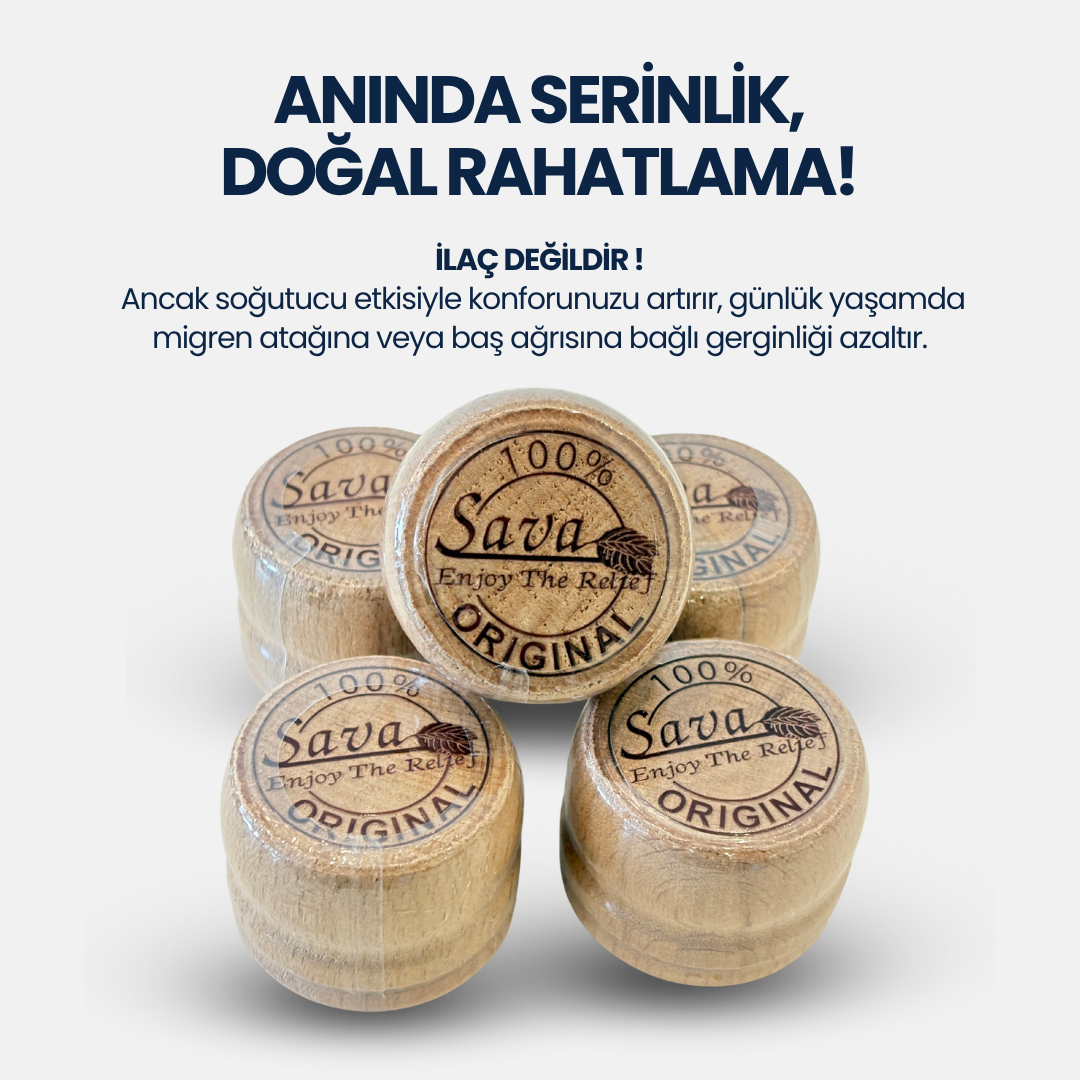 Migren ve Baş Ağrısı İçin Doğal Ferahlık Stick – Sava Mentol Migren Taşı (7g)