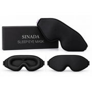 Sinada Premium 3D Uyku Göz Maskesi Köpük Uyku Bandı - Siyah