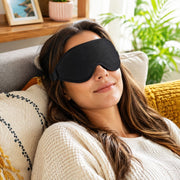 Sinada Premium 3D Uyku Göz Maskesi Köpük Uyku Bandı - Siyah