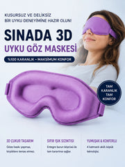 Sinada Premium 3D Uyku Göz Maskesi Köpük Uyku Bandı - Lila